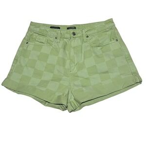 Wild Fable Women's High Rise Mom Shorts Checkered Green Size‎ 10/30R Casual